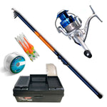 Combo Caña Lagoon Tele 4 Mt + Reel Frontal Lb 401 + Caja Pesca + Linea + Nylon Pejerrey